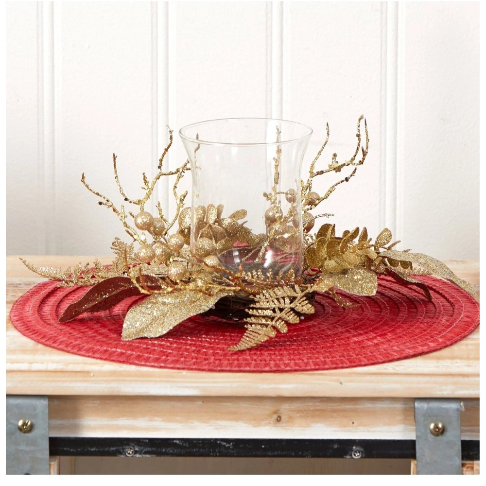 Nearly Natural 10in. Golden Artificial Christmas Candelabrum